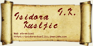 Isidora Kušljić vizit kartica